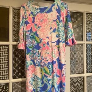 Floral Blue and Pink Women's Dress (lightly used)
